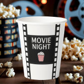 Movie Night Paper Cups | Film Strip & Popcorn Papieren Bekers