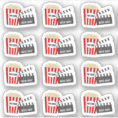 Movie Night Popcorn Bioscoop Evenement Herinnering Sticker (Voorkant)