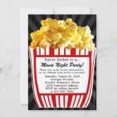 Movie Night Popcorn Custom Party Uitnodigingen (Voorkant)