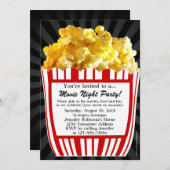 Movie Night Popcorn Custom Party Uitnodigingen (Voorkant / Achterkant)