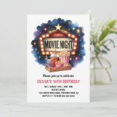 Movie Night Popcorn Kids Verjaardag Kaart (Staand voorkant)