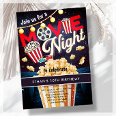 Movie Night Popcorn Kids Verjaardag Kaart
