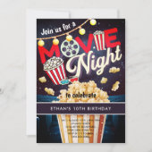 Movie Night Popcorn Kids Verjaardag Kaart (Voorkant)