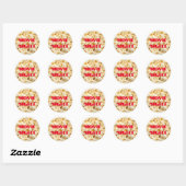 Movie Night Popcorn Stickers, laken Ronde Sticker (Vel)