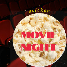 Movie Night Popcorn Stickers, laken