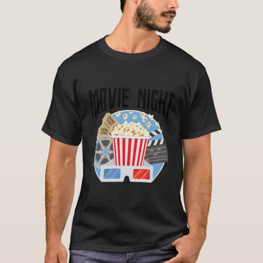 Movie Night Popcorn Theaterfilm Student T-shirt (Voorkant)