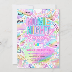 Movie Night Sleepunder Pastel Rainbow Verjaardag Kaart