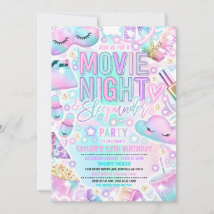 Movie Night Sleepunder Pastel Rainbow Verjaardag Kaart