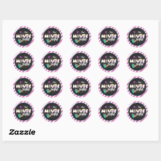 Movie Night Sticker - Meisje (Vel)