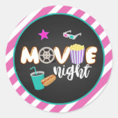 Movie Night Sticker - Meisje (Voorkant)