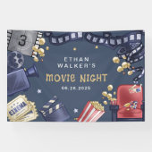 Movie Night Theater Verjaardag Welkom Spandoek (Horizontaal)