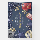 Movie Night Theater Verjaardag Welkom Spandoek (Verticaal)
