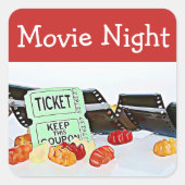 Movie Night Theatre Verjaardagsfeestje Stickers (Voorkant)