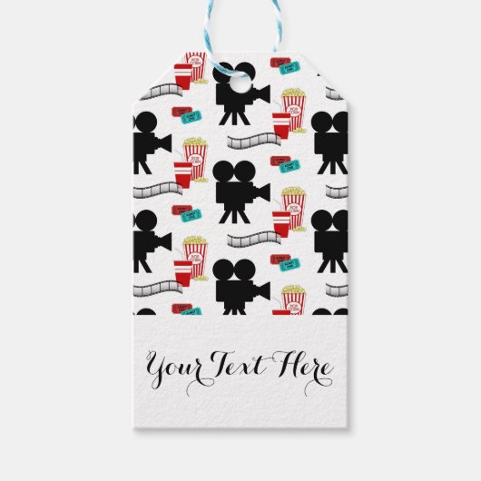 Movie Night Thema Camera Gepersonaliseerde Naam Cadeaulabel (Voorkant)