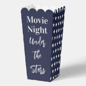 Movie Night Under the Stars Donkerblauw en Wit Bedankdoosjes (Achterkant)