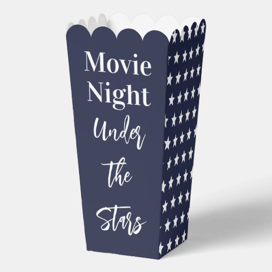 Movie Night Under the Stars Donkerblauw en Wit Bedankdoosjes (Achterkant)