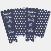 Movie Night Under the Stars Donkerblauw en Wit Bedankdoosjes (Ongevouwen)