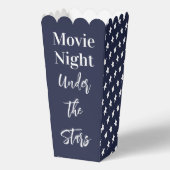 Movie Night Under the Stars Donkerblauw en Wit Bedankdoosjes (Voorkant)