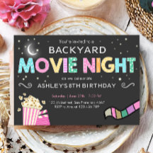 Movie Night Under the Stars Uitnodiging voor verja