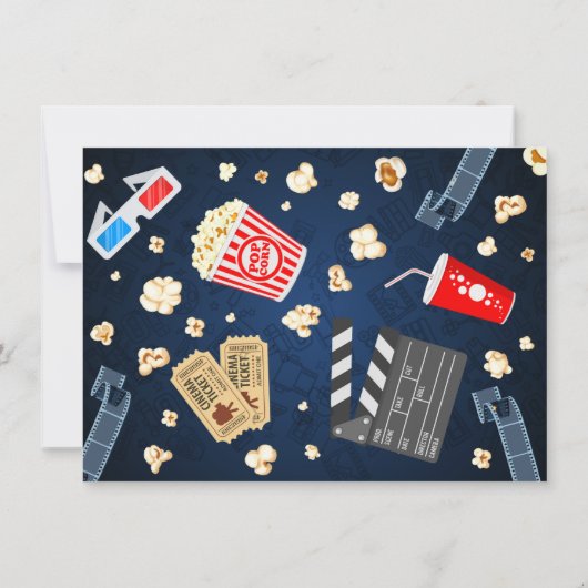 Movie Night Verjaardag Foto uitnodiging (Achterkant)