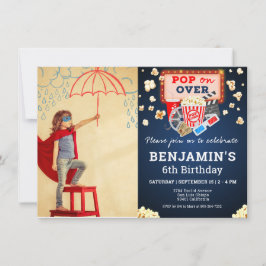 Movie Night Verjaardag Foto uitnodiging