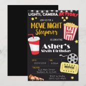 Movie Night Verjaardag Uitnodiging | Filmfeest (Voorkant / Achterkant)