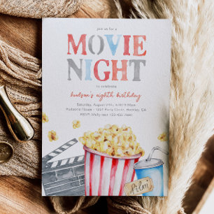 Movie Night Verjaardag Uitnodiging Filmfeest