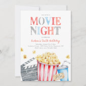 Movie Night Verjaardag Uitnodiging | Filmfeest (Voorkant)