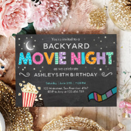 Movie Night Verjaardag Uitnodiging Onder de Sterre