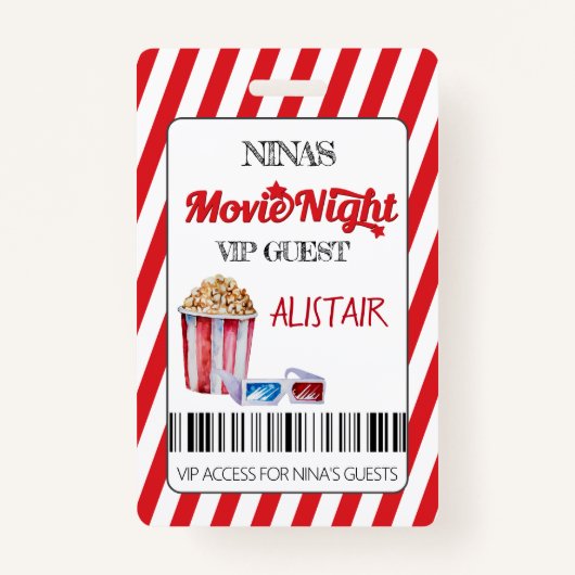 Movie Night VIP Guest Lanyard, cinema Lanyard Badge (Voorkant)
