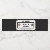 Movie Night W | Now Showing Birthday Party Waterfles Etiket (Enkel label)