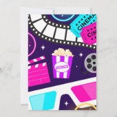 Movie Party Birthday Invitation Kaart (Achterkant)