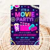 Movie Party Birthday Invitation Kaart