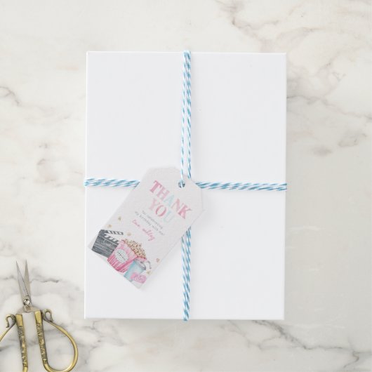 Movie Party Dank u Labels Cadeaulabel (Met Touw)