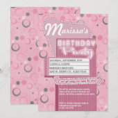 Movie Party Invitation Retro Drive in Marquee Kaart (Voorkant / Achterkant)