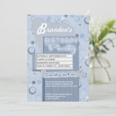 Movie Party Invitation Retro Drive in Marquee Kaart (Staand voorkant)