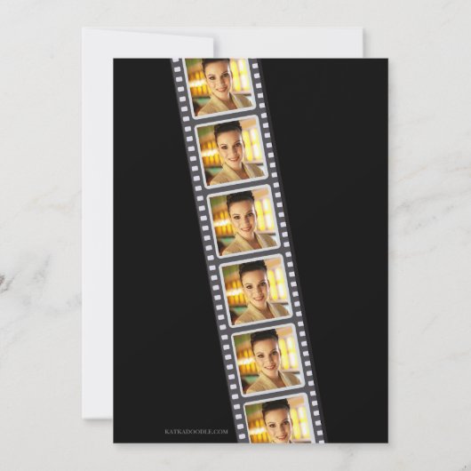 Movie Party-programma in Paarse toelatingstabel Kaart (Achterkant)