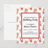 Movie Popcorn Birthday Uitnodiging Briefkaart (Voorkant / Achterkant)