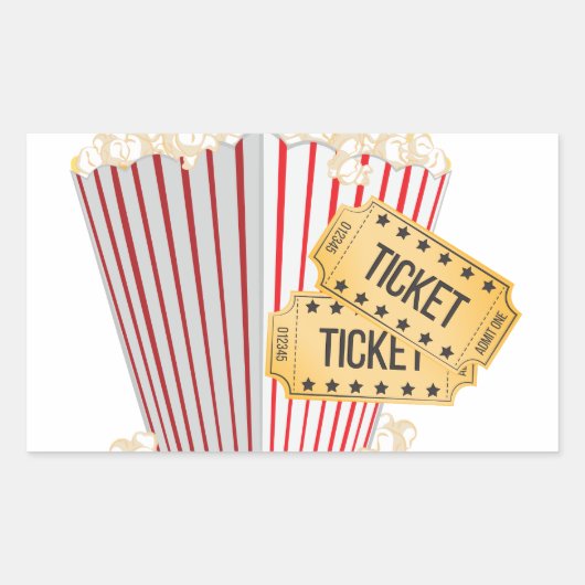 Movie Popcorn Rechthoekige Sticker (Voorkant)