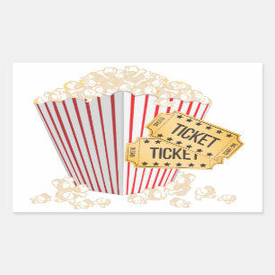 Movie Popcorn Rechthoekige Sticker