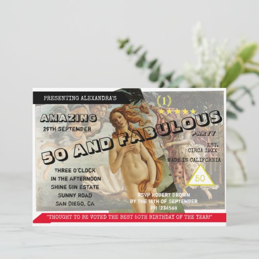 Movie-Poster 50 en Fabulous Aphrodite Birthday Kaart (Staand voorkant)