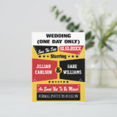 Movie Poster Wedding Save the Date Aankondigingskaart (Staand voorkant)