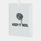MOVIE REEL BEWAREN GLAS ORNAMENT (Voorkant links)