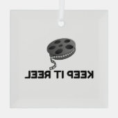 MOVIE REEL BEWAREN GLAS ORNAMENT (Achterkant)
