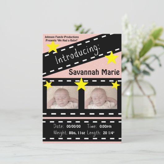 Movie Reel Clapper Board Aankondiging (Staand voorkant)