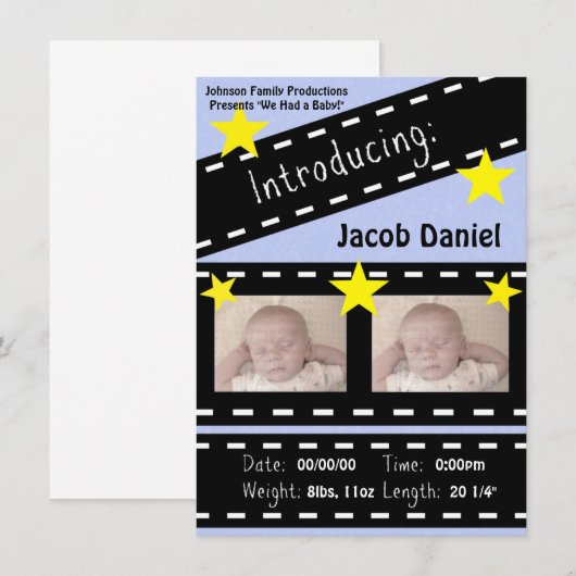 Movie Reel Clapper Board Aankondiging (Voorkant / Achterkant)