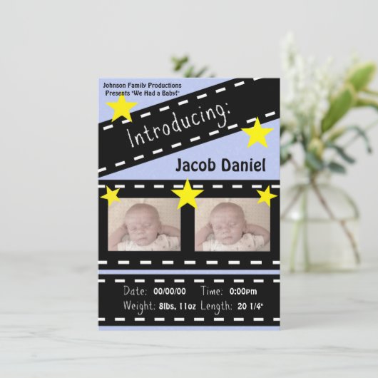 Movie Reel Clapper Board Aankondiging (Staand voorkant)