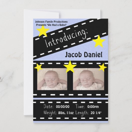 Movie Reel Clapper Board Aankondiging (Voorkant)