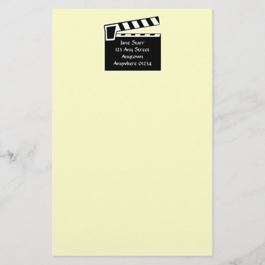 Movie Slate Clapperboard Briefpapier (Voorkant)