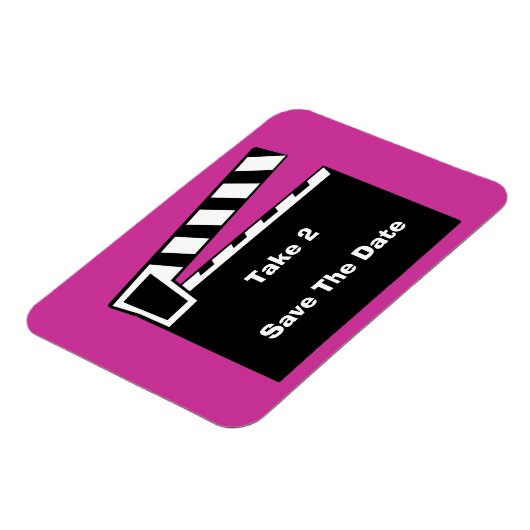 Movie Slate Clapperboard Sla de datum op Flexi Magneet (Linkerzijde)